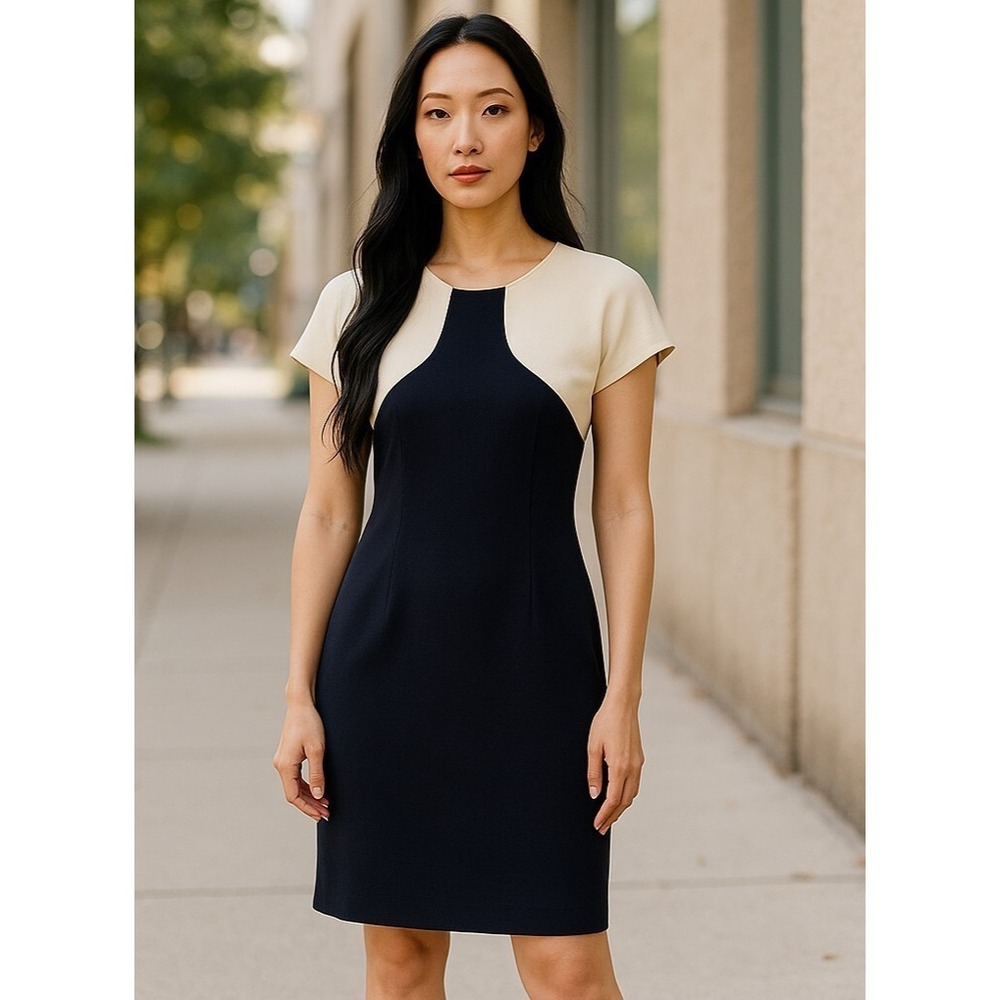 Vintage Oscar De La Renta Dress 100% Wool Unsized Career Office Contemporary